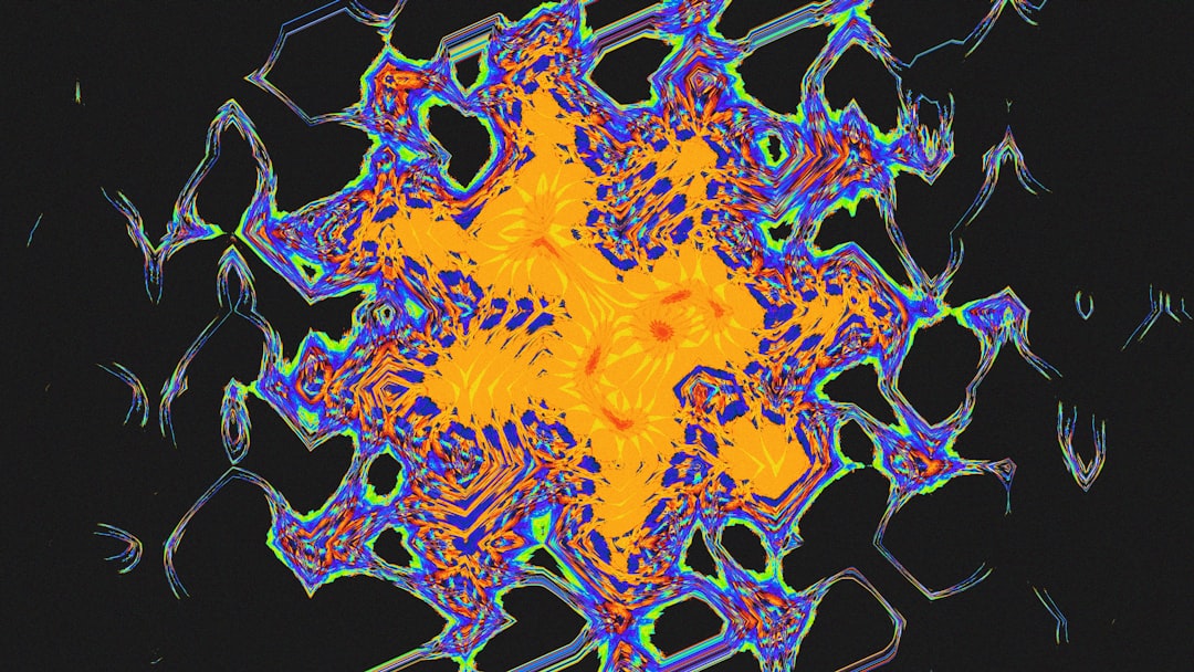 Abstract colorful swirling pattern on black background